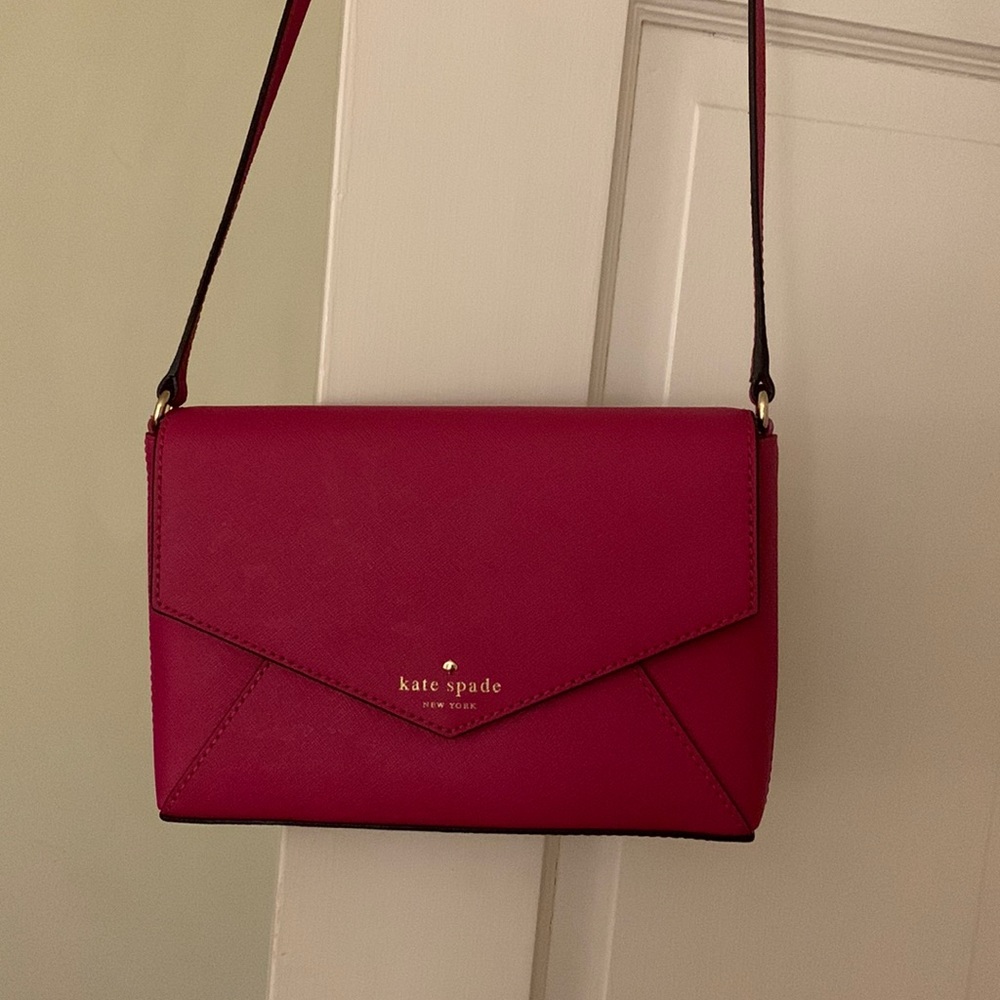 Hot pink Kate Spade leather crossbody bag